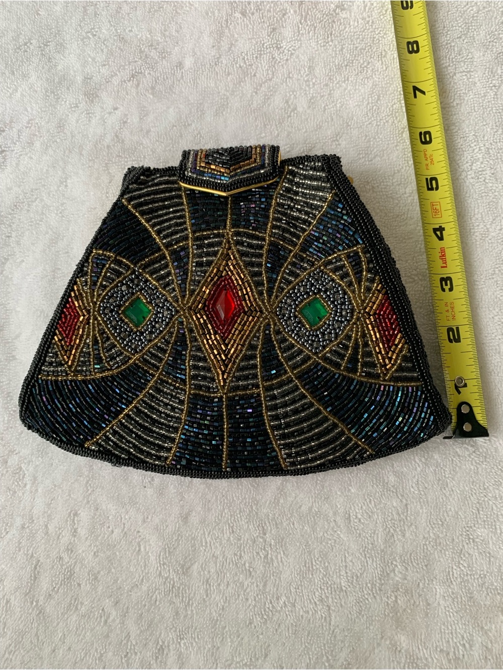 Vintage Henry Birks Beaded Art Deco Evening Clutch, no strap - Picture 14 of 14